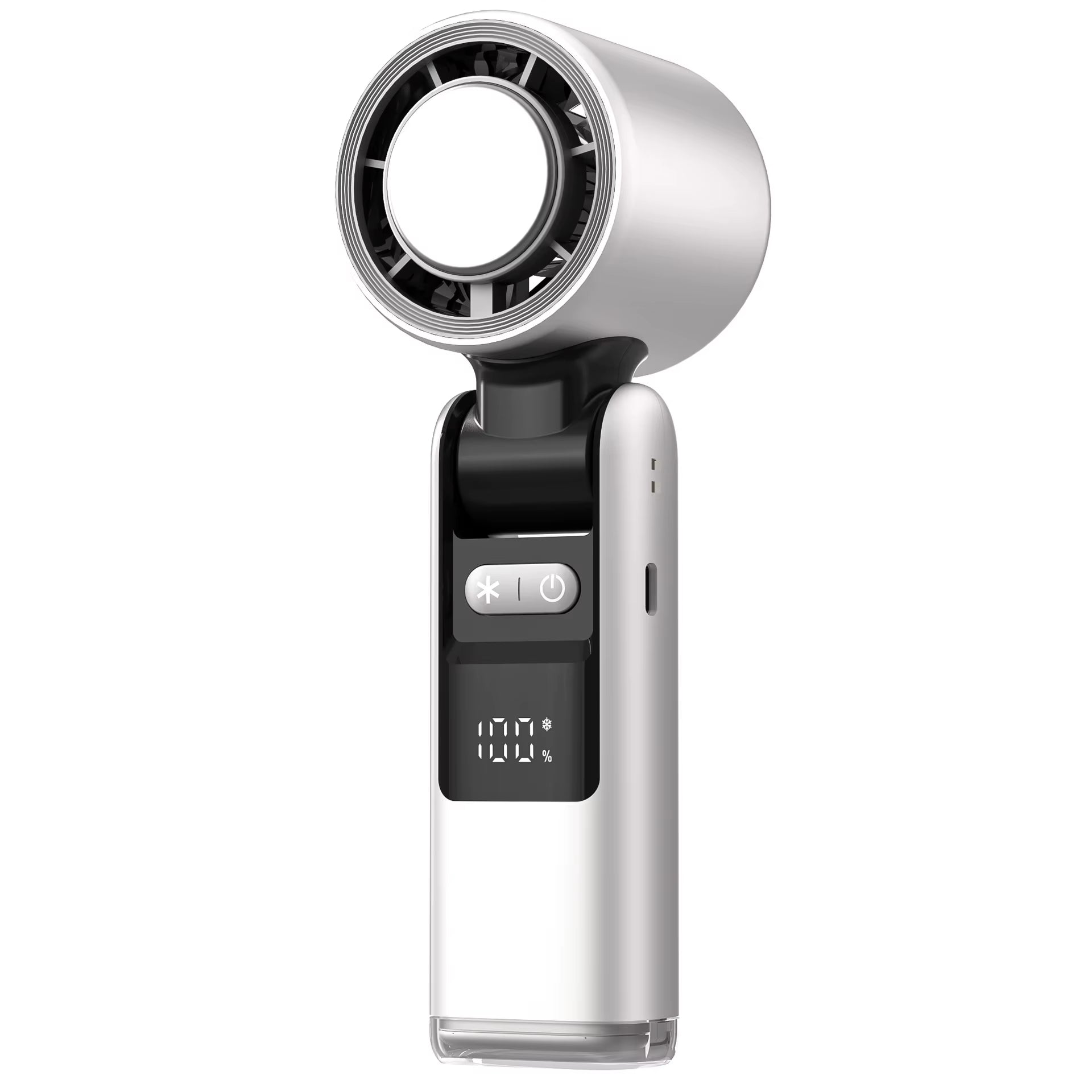 Chilled Ice Sensation Cold Fan Super Mini Turbo Speed Fan USB Powered Digital Display for Outdoor Camping Office Dorm