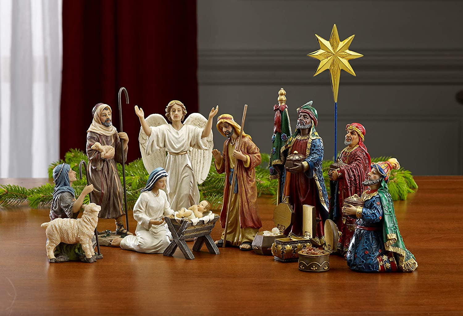 Nativity Scene Set & Figures, 11-Pieces, for 7 Inch Scale Collection