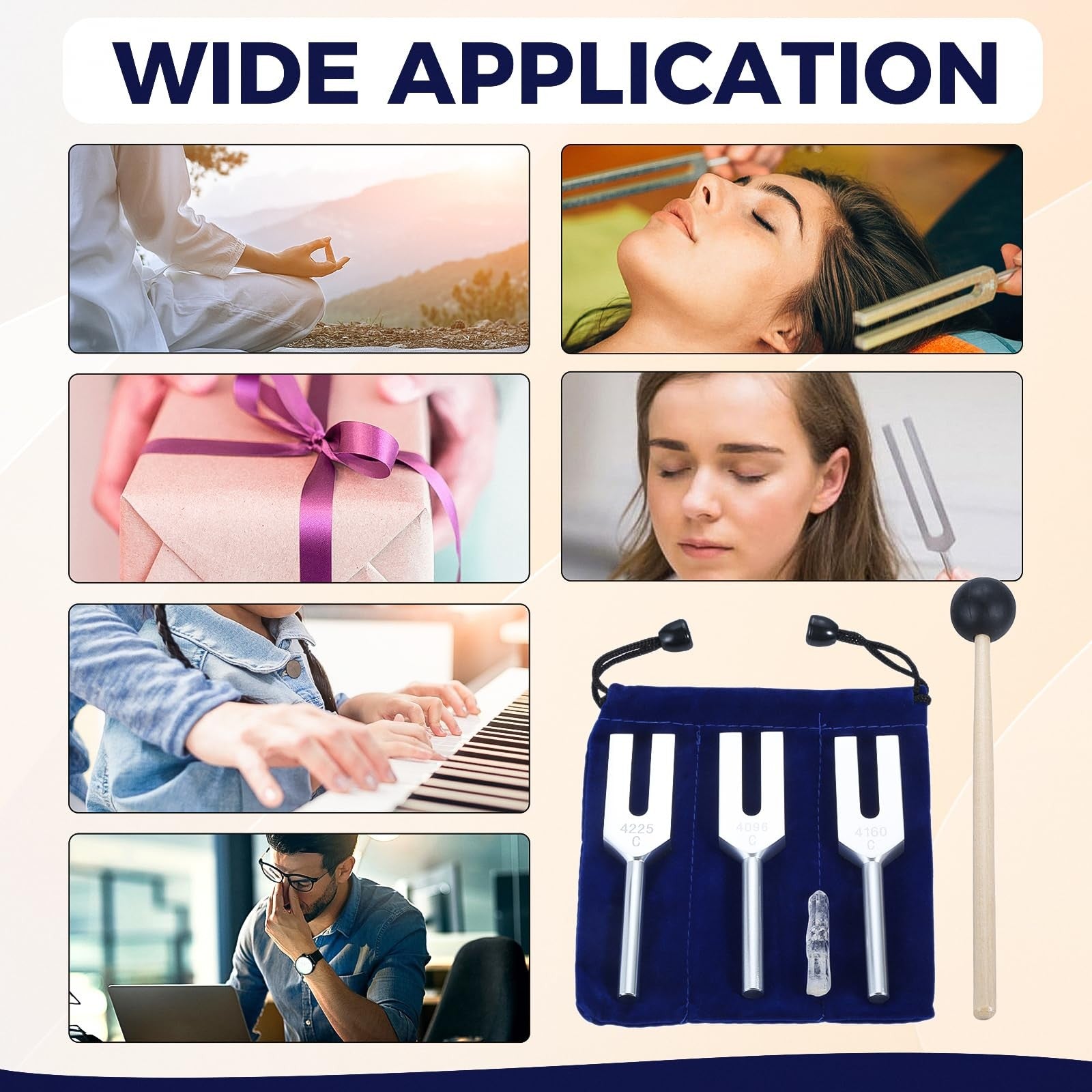 Angel Tuning Forks Set - 4096 Hz, 4160 Hz, 4225 Hz for Sound, Musical