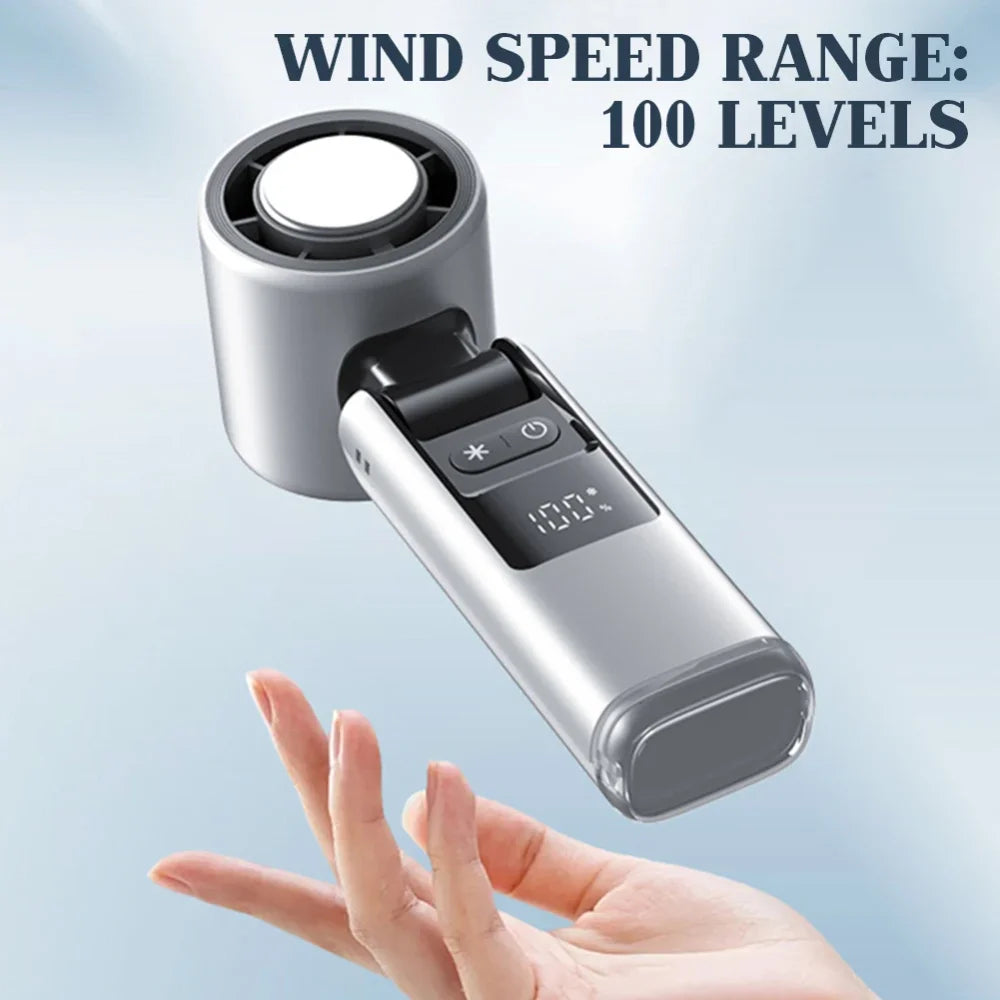Chilled Ice Sensation Cold Fan Super Mini Turbo Speed Fan USB Powered Digital Display for Outdoor Camping Office Dorm